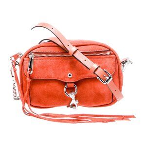 Orange Suede Crossbody Bag